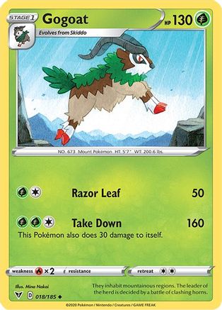 Gogoat 018/185 - Reverse Holofoil SWSH04 Vivid Voltage - Uncommon
