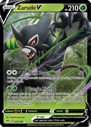 Zarude V 022/185 - Holofoil SWSH04 Vivid Voltage - Ultra Rare