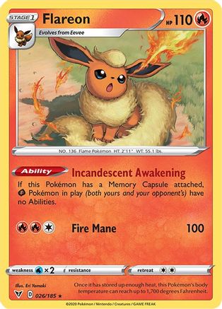 Flareon 026/185 SWSH04 Vivid Voltage - Rare