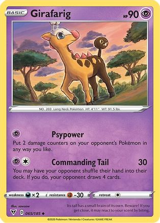 Girafarig 065/185 - Reverse Holofoil SWSH04 Vivid Voltage - Uncommon