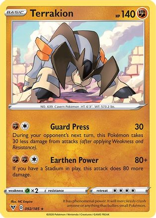 Terrakion 092/185 SWSH04 Vivid Voltage - Rare