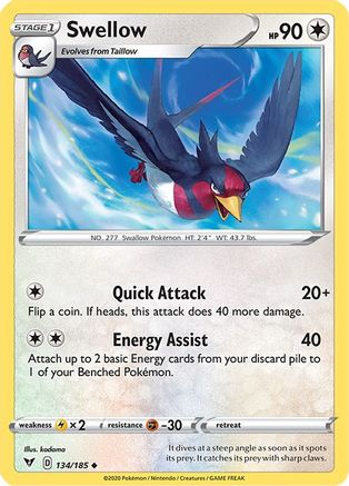 Swellow 134/185 SWSH04 Vivid Voltage - Uncommon