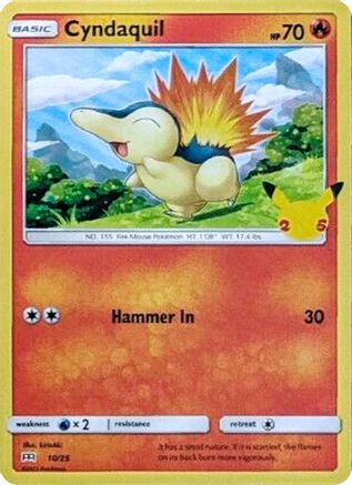 Cyndaquil 010/25 - Holofoil McDonalds 25th Anniversary Promos - Promo