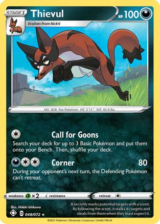 Thievul 048/072 - Reverse Holofoil Shining Fates - Holo Rare