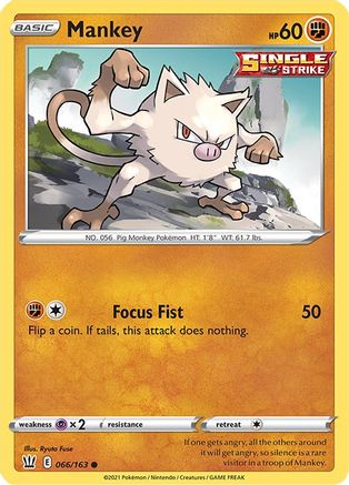 Mankey 066/163 SWSH05 Battle Styles - Common