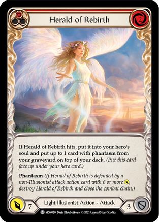 Herald of Rebirth (Red) (MON020) - Monarch 1st Edition Rainbow Foil