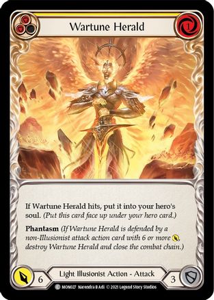 Wartune Herald (Yellow) (MON027) - Monarch 1st Edition Rainbow Foil