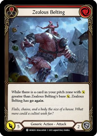 Zealous Belting (Red) (MON293) - Monarch 1st Edition Rainbow Foil