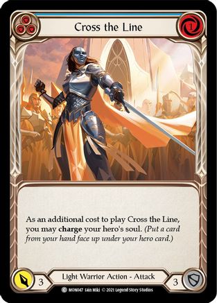 Cross the Line (Blue) (MON047) - Monarch 1st Edition Rainbow Foil