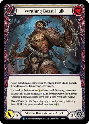 Writhing Beast Hulk (Yellow) (MON130) - Monarch Unlimited Edition Rainbow Foil