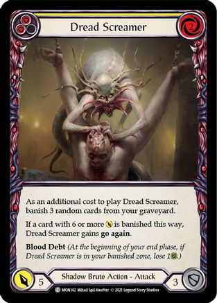 Dread Screamer (Yellow) (MON142) - Monarch Unlimited Edition Rainbow Foil
