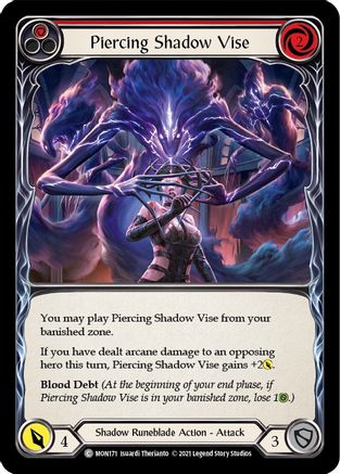 Piercing Shadow Vise (Red) (MON171) - Monarch Unlimited Edition Rainbow Foil