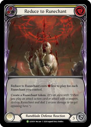 Reduce to Runechant (Yellow) - LGS039 (LGS039) - Flesh and Blood: Promo Cards Rainbow Foil