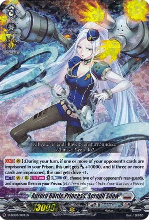 Aurora Battle Princess, Seraph Snow (RRR Foil) (D-SD05/001EN) - D-SD05: Tomari Seto -Aurora Valkyrie-