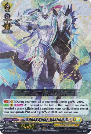Apex Ruler, Bastion (RRR Foil) (D-SD03/001EN) - D-SD03: Tohya Ebata -Apex Ruler-