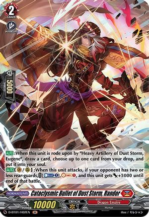 Cataclysmic Bullet of Dust Storm, Randor (Holo) (D-BT01/H02EN) - Genesis of the Five Greats