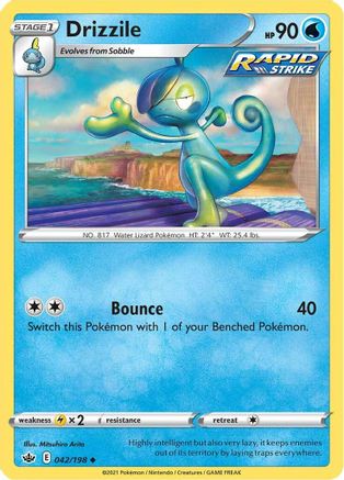 Drizzile 042/198 - Reverse Holofoil SWSH06 Chilling Reign - Uncommon