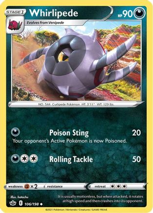 Whirlipede 106/198 SWSH06 Chilling Reign - Uncommon