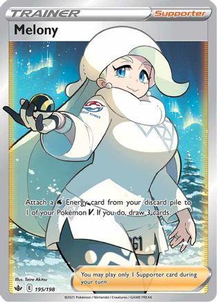 Melony (Full Art) 195/198 - Holofoil SWSH06 Chilling Reign - Ultra Rare