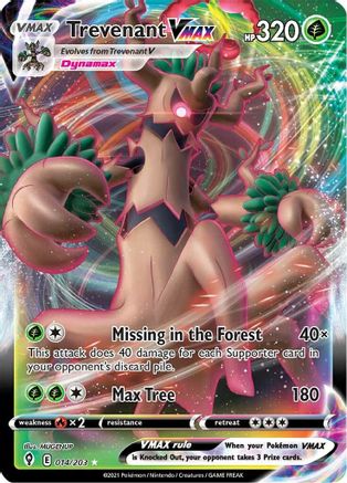Trevenant VMAX 014/203 - Holofoil SWSH07 Evolving Skies - Ultra Rare