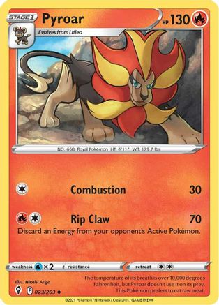 Pyroar 023/203 SWSH07 Evolving Skies - Uncommon