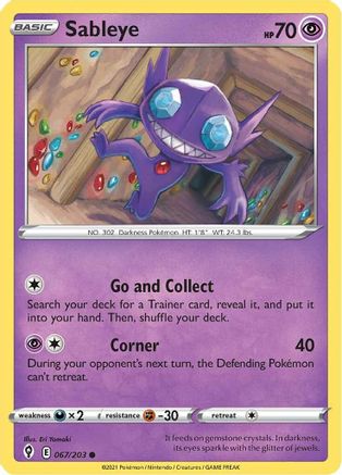 Sableye 067/203 SWSH07 Evolving Skies - Common