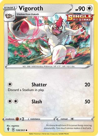 Vigoroth 130/203 SWSH07 Evolving Skies - Uncommon