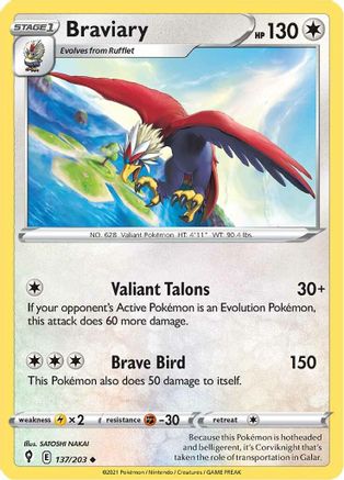 Braviary 137/203 SWSH07 Evolving Skies - Uncommon