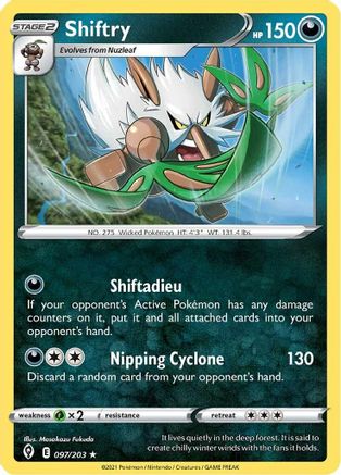 Shiftry 097/203 - Reverse Holofoil SWSH07 Evolving Skies - Rare