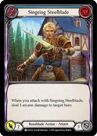 Singeing Steelblade (Blue) (ELE232) - Tales of Aria Unlimited Edition Rainbow Foil