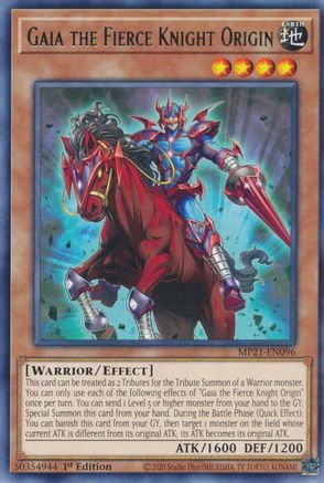Gaia the Fierce Knight Origin (MP21-EN096) - 2021 Tin of Ancient Battles 1st Edition