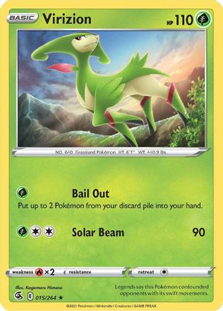 Virizion 015/264 - Reverse Holofoil SWSH08 Fusion Strike - Rare