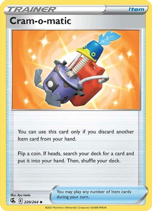 Cram-o-matic 229/264 - Reverse Holofoil SWSH08 Fusion Strike - Uncommon