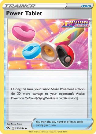 Power Tablet 236/264 - Reverse Holofoil SWSH08 Fusion Strike - Uncommon