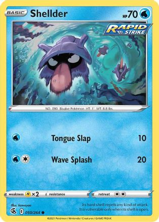 Shellder 050/264 - Reverse Holofoil SWSH08 Fusion Strike - Common