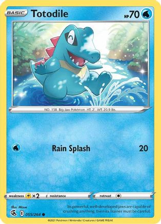 Totodile 055/264 - Reverse Holofoil SWSH08 Fusion Strike - Common