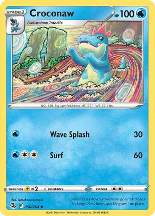 Croconaw 056/264 - Reverse Holofoil SWSH08 Fusion Strike - Uncommon