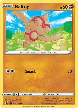 Baltoy 144/264 - Reverse Holofoil SWSH08 Fusion Strike - Common