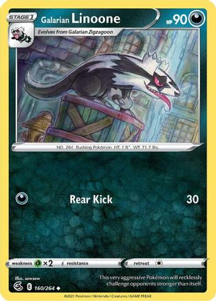 Galarian Linoone 160/264 SWSH08 Fusion Strike - Uncommon