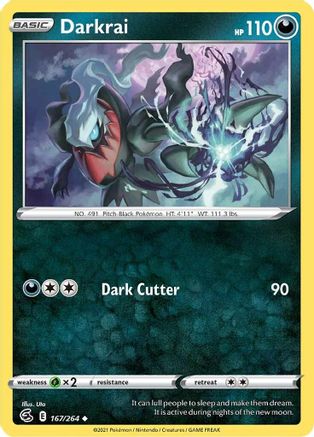 Darkrai 167/264 - Reverse Holofoil SWSH08 Fusion Strike - Uncommon