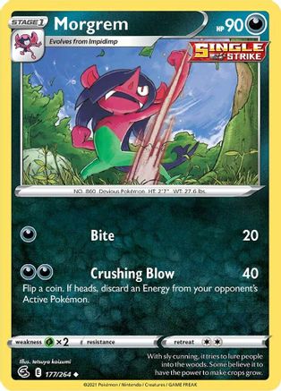 Morgrem 177/264 - Reverse Holofoil SWSH08 Fusion Strike - Uncommon