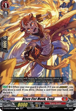 Blaze Fist Monk, Tenji (D-BT03/063EN) - D-BT03: Advance of Intertwined Stars