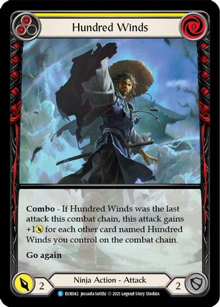 Hundred Winds (Yellow) (Extended Art) (EVR042) - Everfest 1st Edition Rainbow Foil
