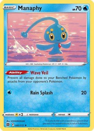 Manaphy 041/172 - Reverse Holofoil SWSH09 Brilliant Stars - Rare