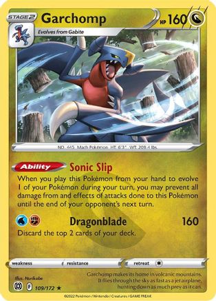 Garchomp 109/172 - Reverse Holofoil SWSH09 Brilliant Stars - Holo Rare