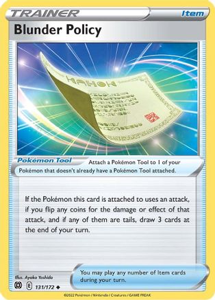 Blunder Policy 131/172 - Reverse Holofoil SWSH09 Brilliant Stars - Uncommon