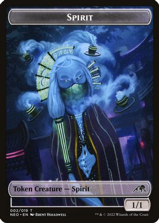 Spirit (002) // Mechtitan (014) Double-sided Token (NEO-2 // 14) - Kamigawa: Neon Dynasty Foil