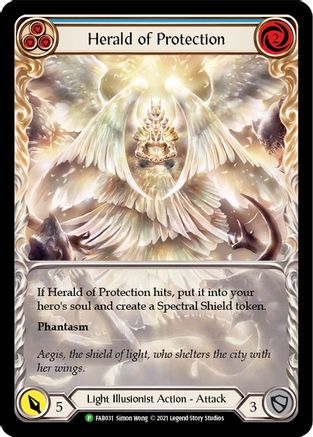 Herald of Protection (Blue) - FAB031 (FAB031) - Flesh and Blood: Promo Cards Rainbow Foil