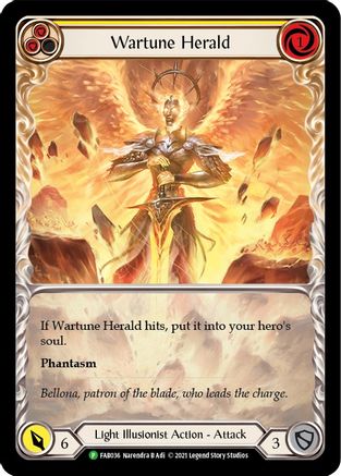 Wartune Herald (Yellow) (Extended Art) - FAB036 (FAB036) - Flesh and Blood: Promo Cards Rainbow Foil
