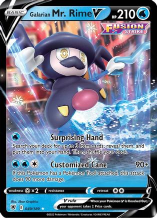 Galarian Mr. Rime V 049/189 - Holofoil SWSH10 Astral Radiance - Ultra Rare